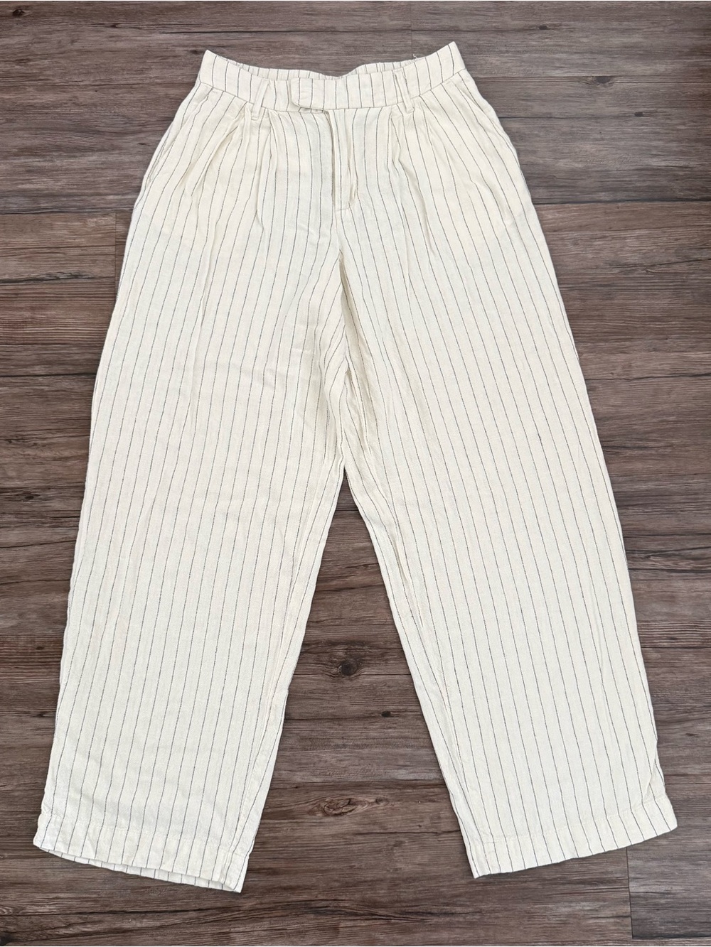 A New Day Trouser Pants Pinstripe Cream Size 4